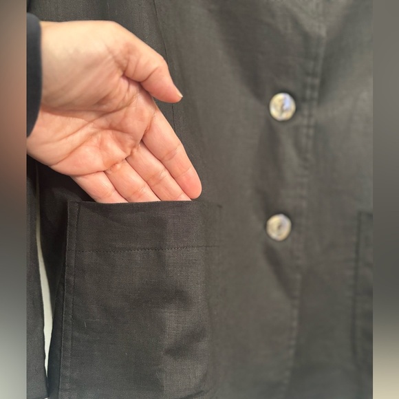 NWT- Gillian Grey Black fully lined 100% Linen Blazer - Picture 2 of 6